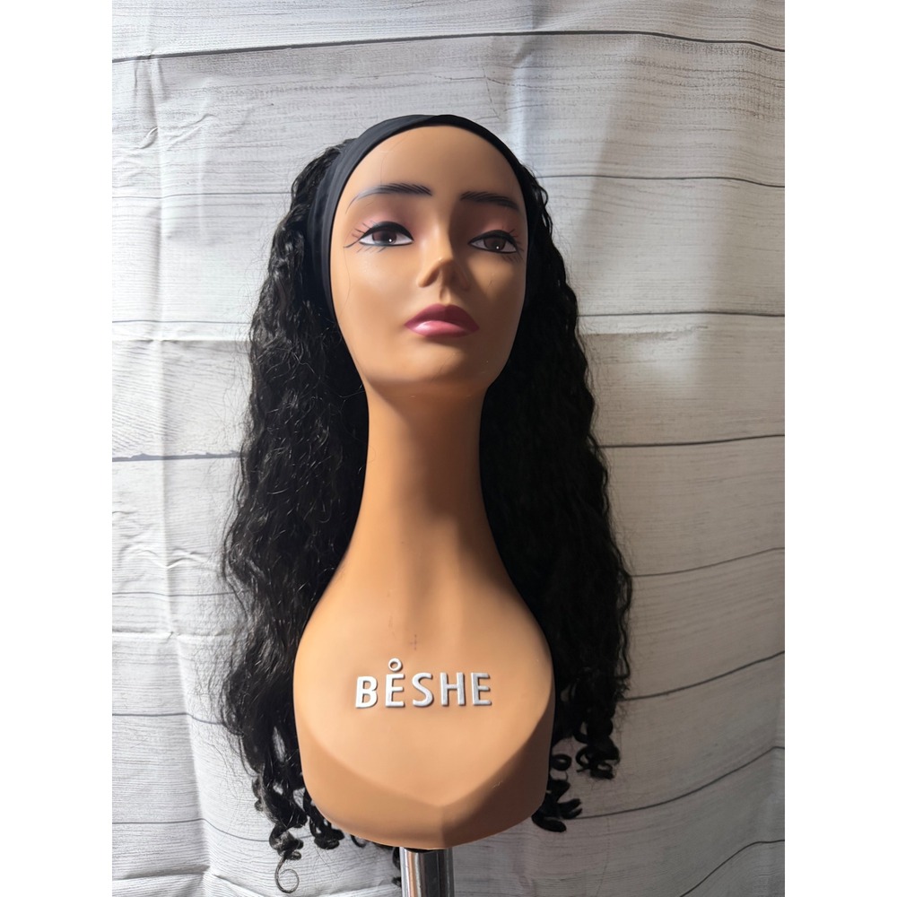 Black headband wig synthetic